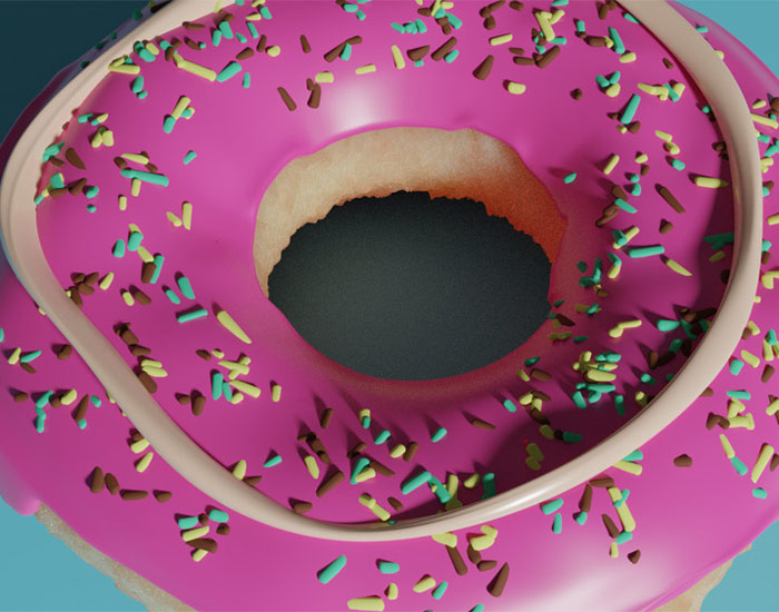 3D tegner laver 3D illustration af donut