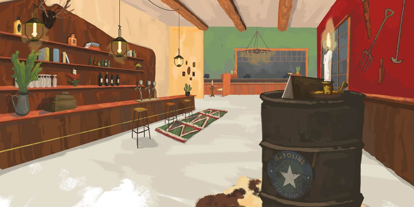 Digital illustration til restaurant koncept af tegner Jakob i