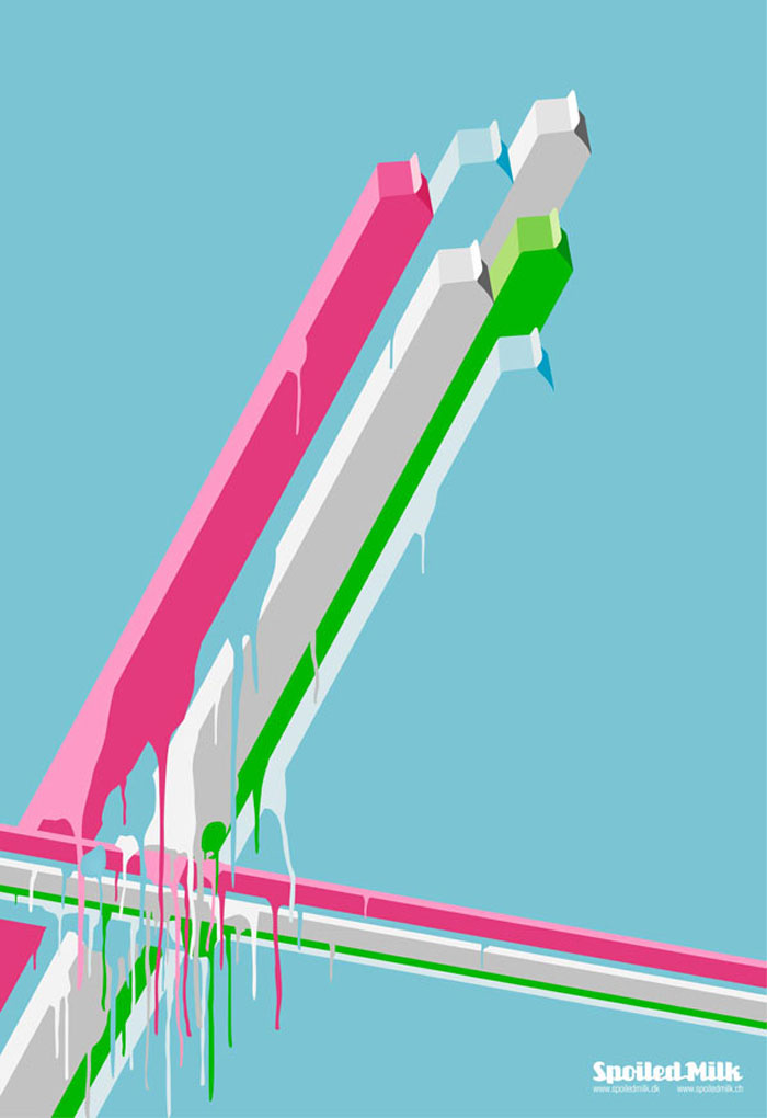 Digital illustration som plakat til reklamebureauet Spoiled Milk