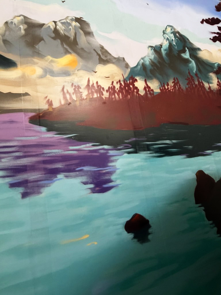 Kunst med natur motiv - her bjerge der er malet som billedkunst